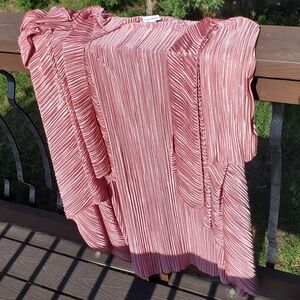 Pink LuLaRoe Lightweight Cardigan Duster Cape Silky Textured Fabric Size Large
